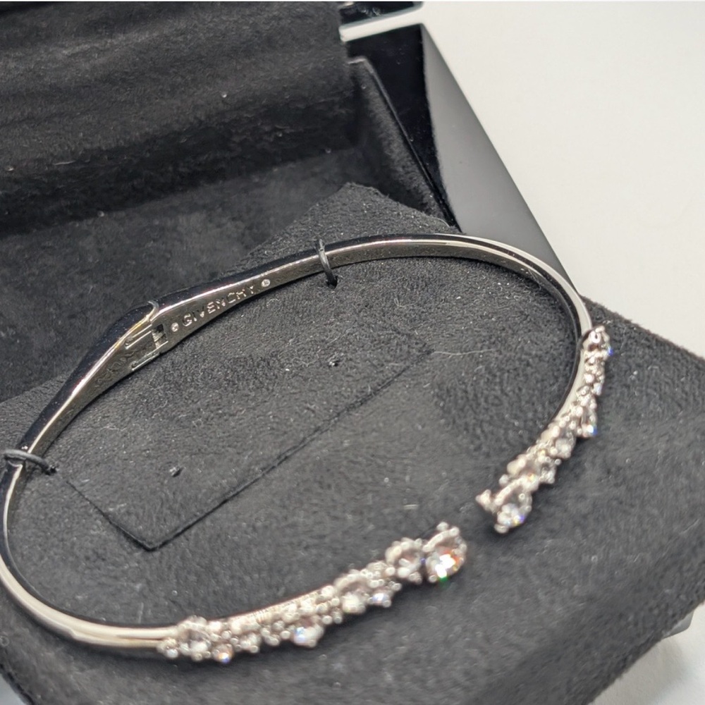 GIVENCHY Silver Crystal Bangle Bracelet | NWOT | In Original Box - Picture 6 of 7